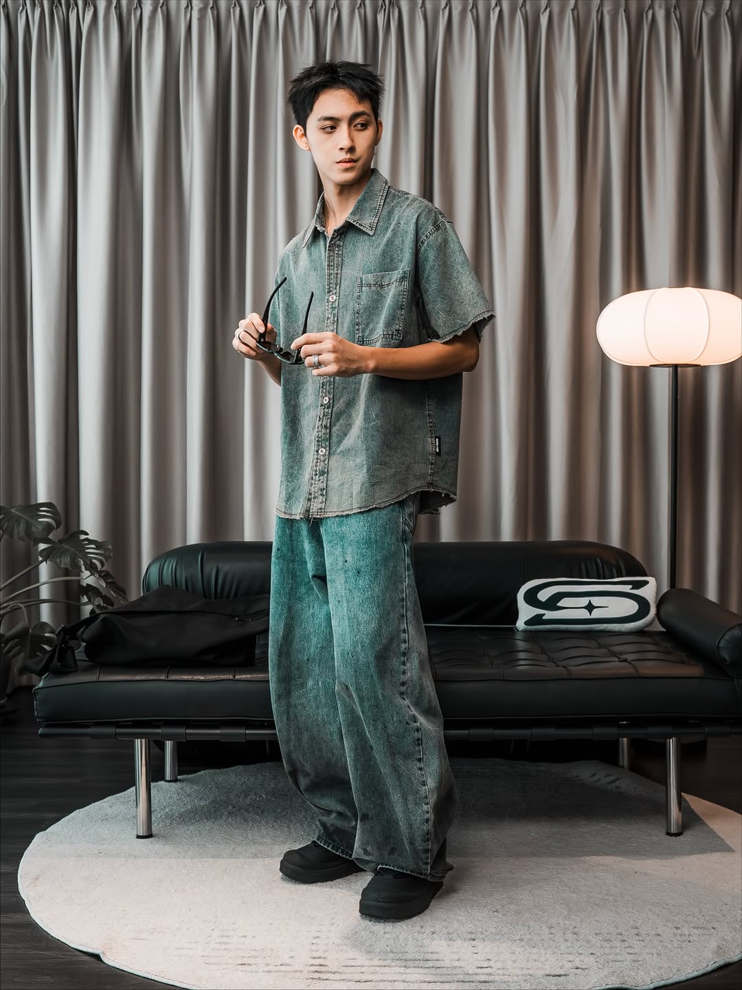 Slowdown Washed Denim Tee