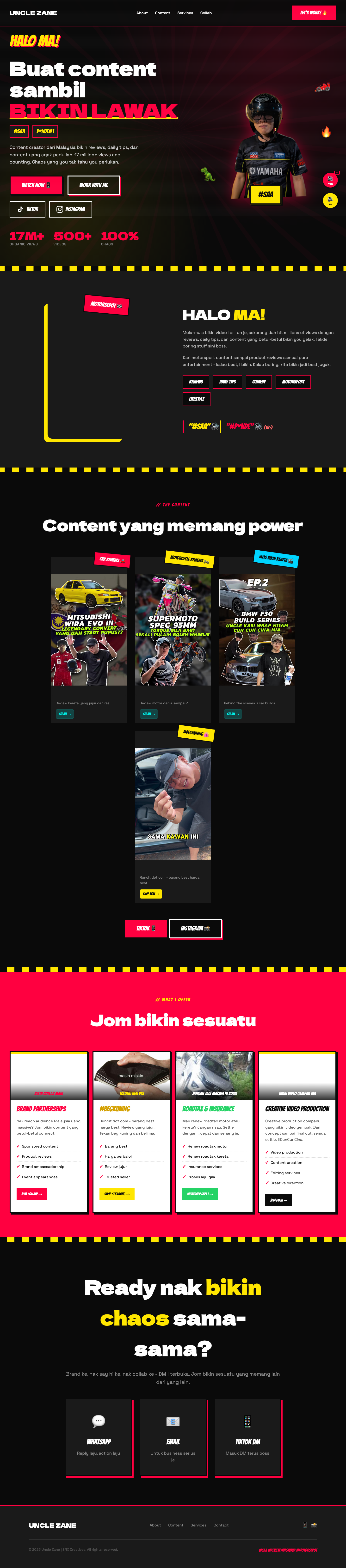 Uncle Zane website